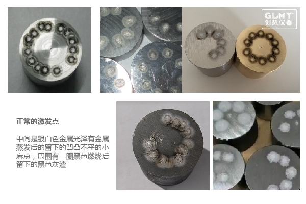 直读光谱正常和不正常激发点